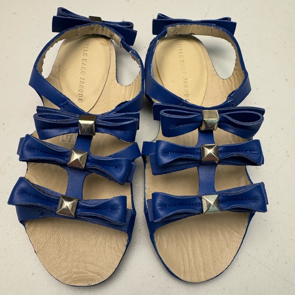 NEW Little Marc Jacobs Girls “Hen”Sandal,  Pure Blue, Euro Size 32/US size 1